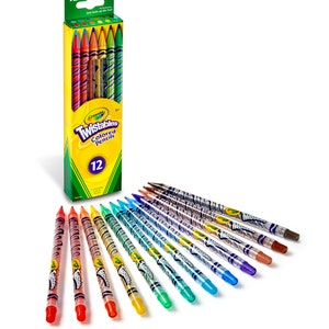 Crayola Twistables Colored Pencil Set, 12-Colors, Ready to Ship, Art Supplies, Crayola Colored Pencils, No Sharpen Twistable Colored Pencils