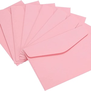 Journal Envelopes, Scrapbook Envelopes, 4.5&quot;x3.25&quot; Gift Card Envelopes, 10ct Pastel Pink Business Card Envelopes, Thank You Note Envelopes