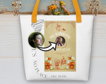 Bolsa Tote Personalizada com Retrato do Mágico de Oz | Cidade Esmeralda, Sapatos de Rubi