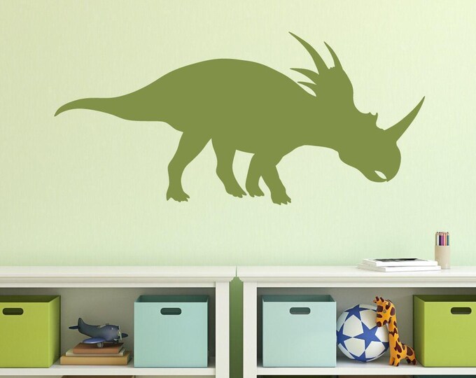 Triceratops Decal Dinosaur Wall Decal for Kids Room