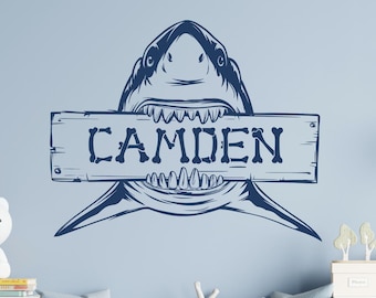 Shark Name Decal Personalized Decal for Boys Room