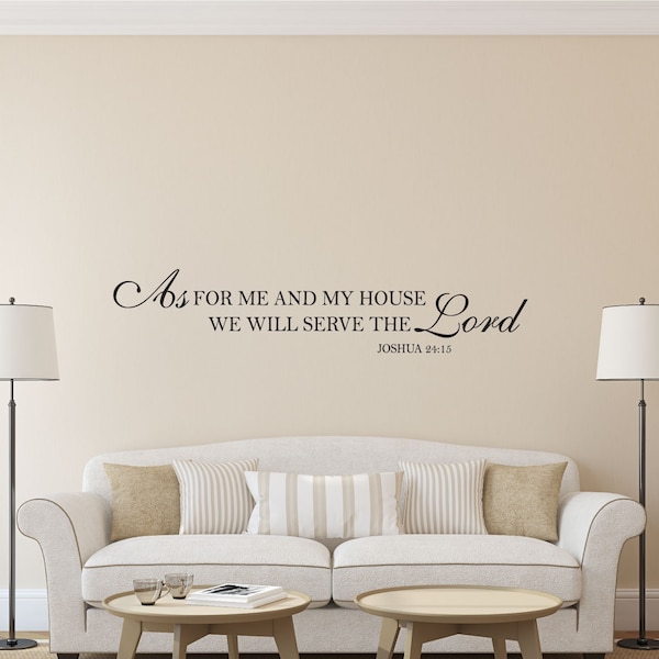 As For Me And My House Quote | Christian Decal | Christian Sticker | Inspirational Decal | Vinyl Decal Sticker | Bible Verse Stickers D00065