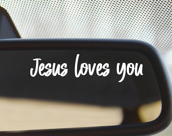 Jesus Loves You Decal Christian Rearview Mirror Car Decal