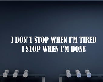 Gym Motivation Wall Decal: Workout Quote for Fitness Room Decor
