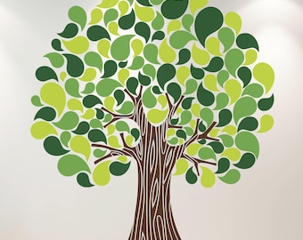 Tree Wall Decal: Brown Trunk with Green Leaf Canopy