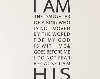 Daughter of a King Wall Decal: Christian Nursery Quote