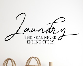 Laundry Wall Decal: Black Vinyl Quote Utility Room Decor