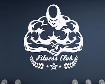Bodybuilding Wall Decal Fitness Club Muscle Graphic Gym Wall Decor