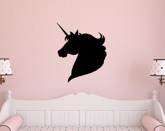 Unicorn wall decal - nursery wall decor - unicorn sticker - girls room decor - girl nursery decal - unicorn wall art D00005