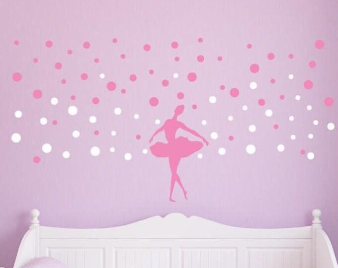 Ballerina Wall Decal: Girls Room Dance Decor (23" Tall Silhouette)