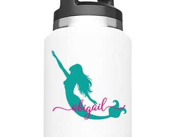 Personalized Mermaid Sticker | Mermaid Water Bottle Decal | Mermaid Vinyl Decal | Decals For Women | Water Bottle Sticker | Laptop Decal