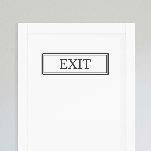 Modern EXIT Door Sign Decal, Minimalist Office Decor, Vinyl Lettering, Entryway Business Signage, Emergency Exit Label Sticker