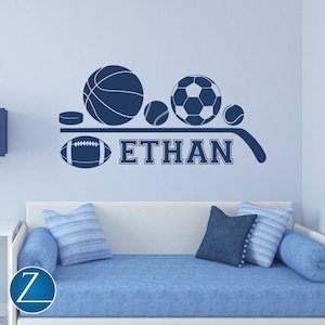 Personalized Sports Wall Decal: Boys Nursery Decor