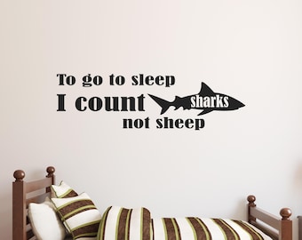 Shark Wall Decal: Count Sharks Not Sheep for Kids Room Decor
