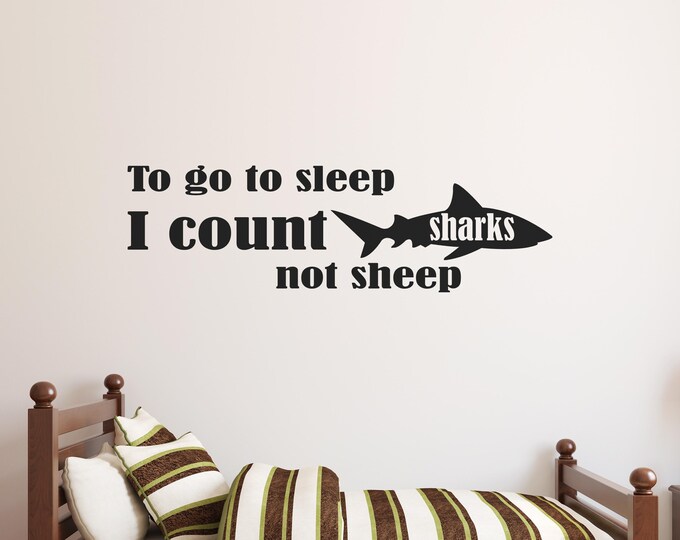 Shark Wall Decal: Count Sharks Not Sheep for Kids Room Decor