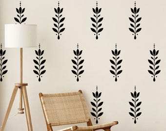 Boho Floral Wall Decals: Botanical Stem Sets for Modern Interior Decor