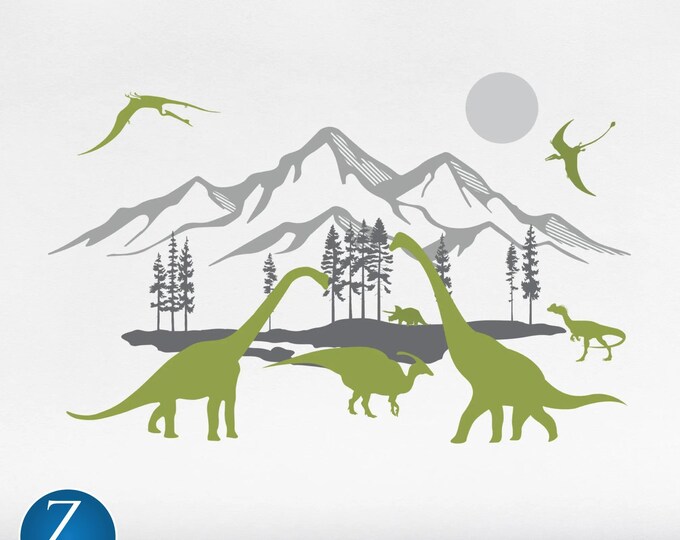 Dinosaur Wall Decal Set: Jurassic Nursery Kids Room Decor