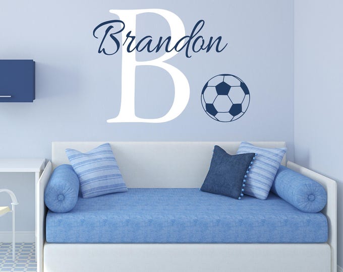 Soccer Name Decal Personalized Decal for Boys Room