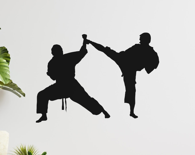 Martial Arts Decal Karate Wall Decal Fighter Silhouette