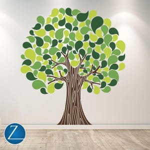Large Tree Wall Decal, Green Tree Vinyl Wall Sticker, Nature Wall Decor, Tree Mural for Living Room, Tree Wall Art for Bedroom D00572
