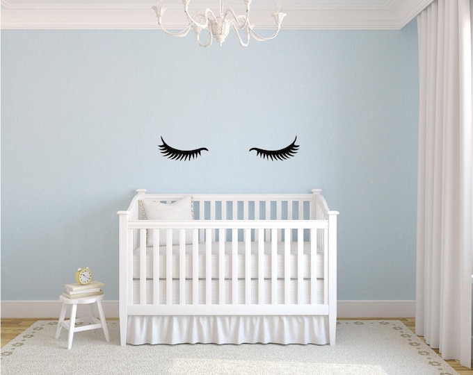 Eyelash Wall Decal for Baby Girl Nursery – Soft, Stylish, Minimalist Decor