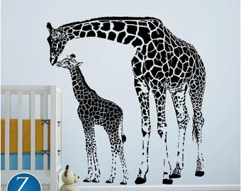 Giraffe Wall Decal: Safari Nursery Animal Art for Kids Room Wall Decor