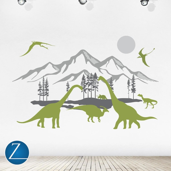 Dinosaur Wall Decal Set: Jurassic Nursery Kids Room Decor