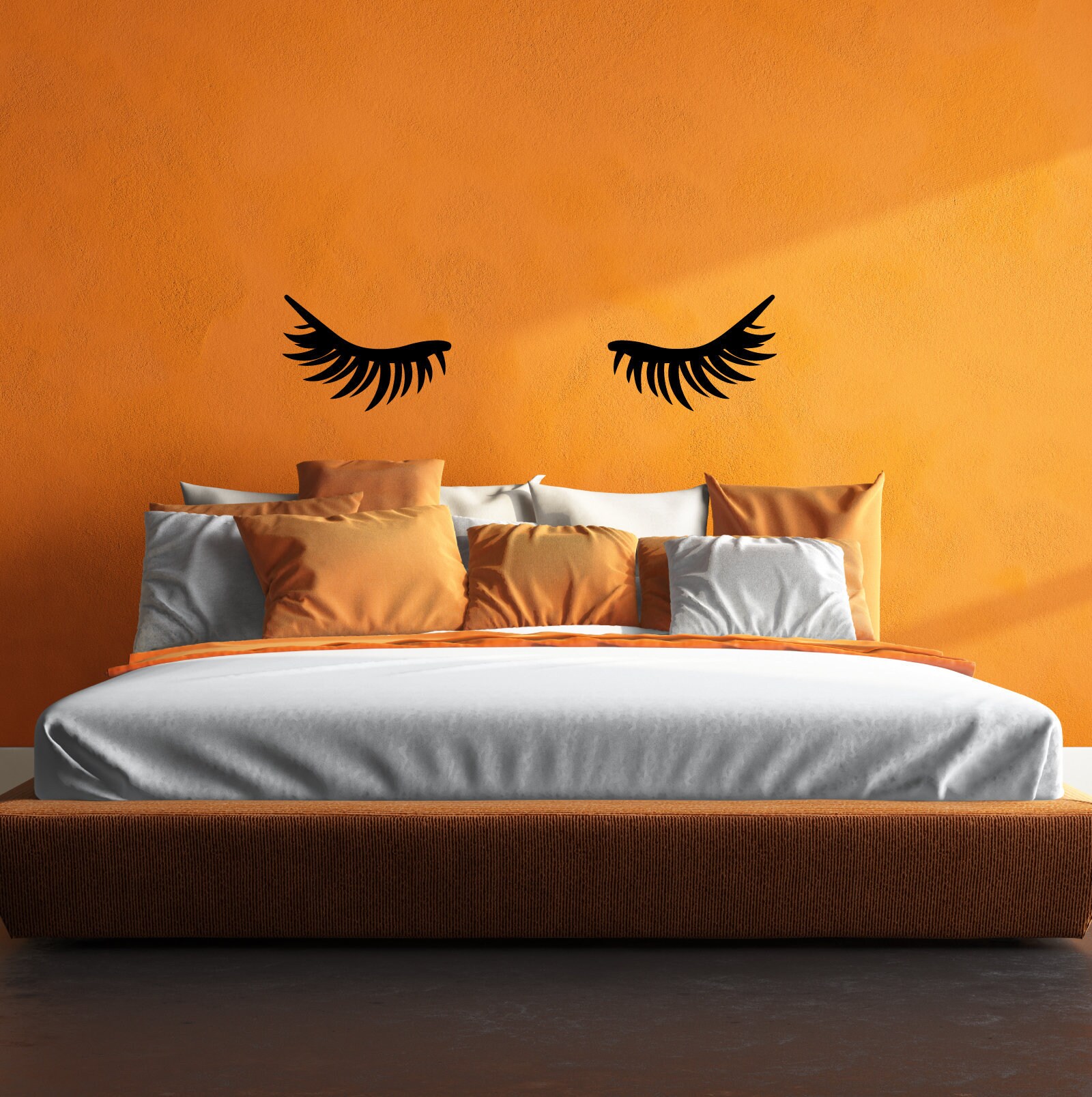 Eyelash wall art eyelash wall decor sleepy eyes decal Etsy