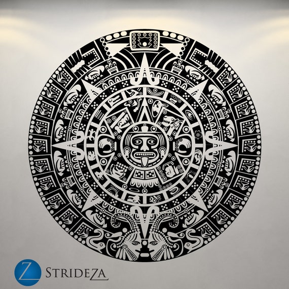 Aztec Calendar Wall Decal Aztec Decal Aztec Wall Decal Etsy