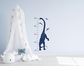 Dino Growth Chart Dinosaur Wall Decal for Kids Room