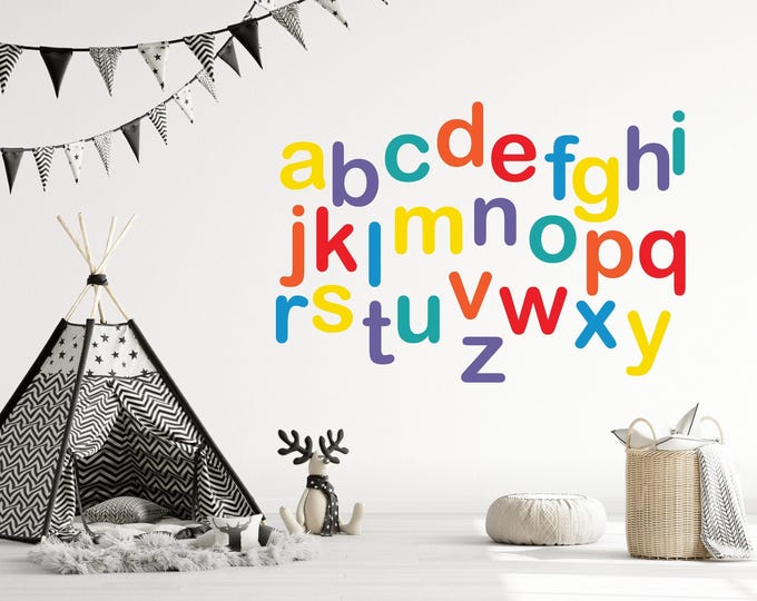 Playroom Alphabet Wall Decal: Colorful ABC Learning Art