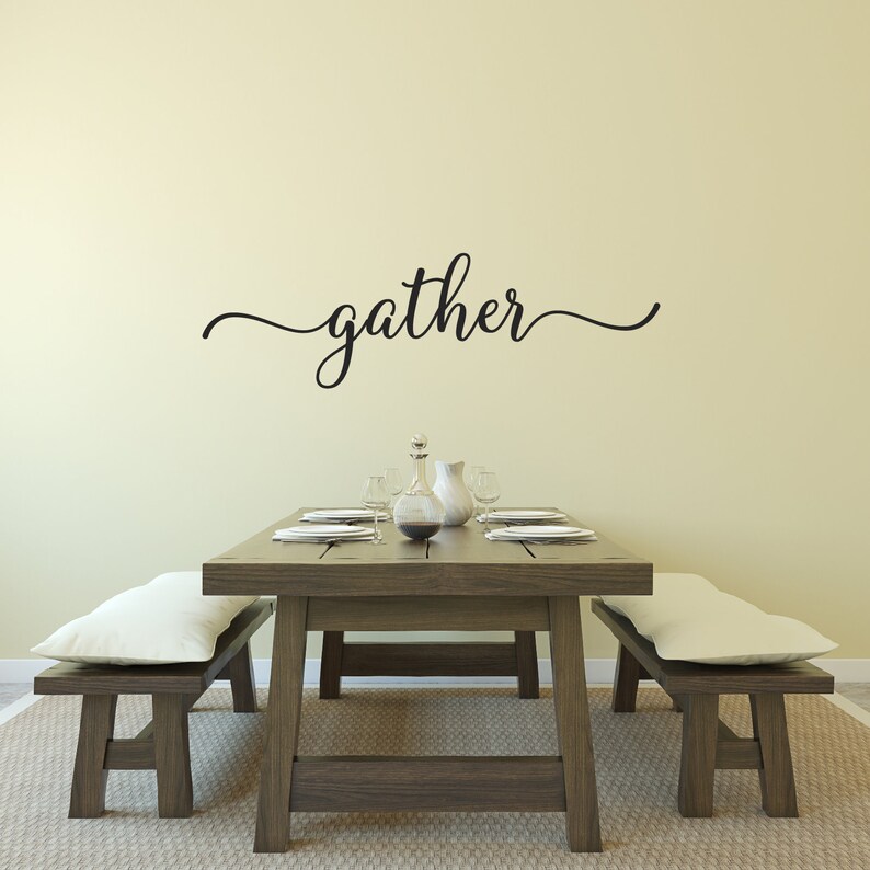 Gather wall sticker dining room wall art gather sign Etsy
