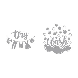 Wash Sticker Wash and Dry Laundry Decal Set – Washer Dryer Vinyl Stickers - Etsy