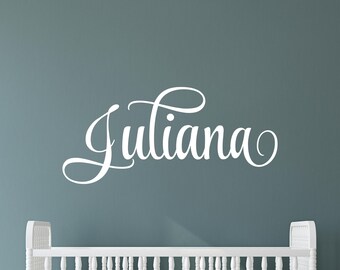 Personalized Name Wall Decal Elegant Script Name Sign