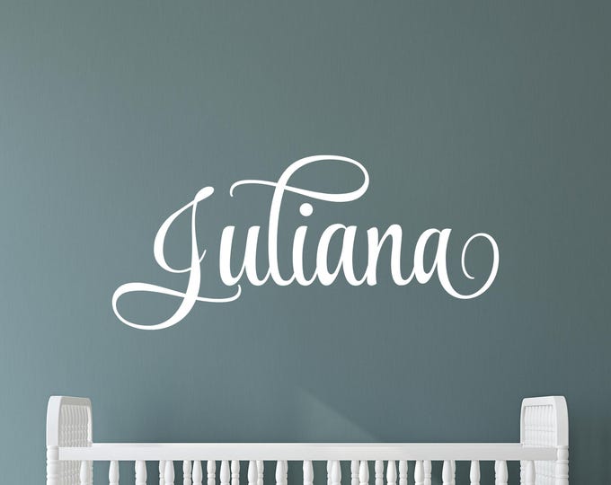 Personalized Name Wall Decal Elegant Script Name Sign