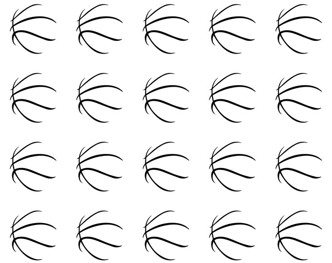 Basketball Decal Set: 2 Inch Sports Ball Stickers