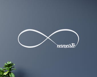 Namaste Wall Decal: White Infinity Vinyl Yoga Studio Decor
