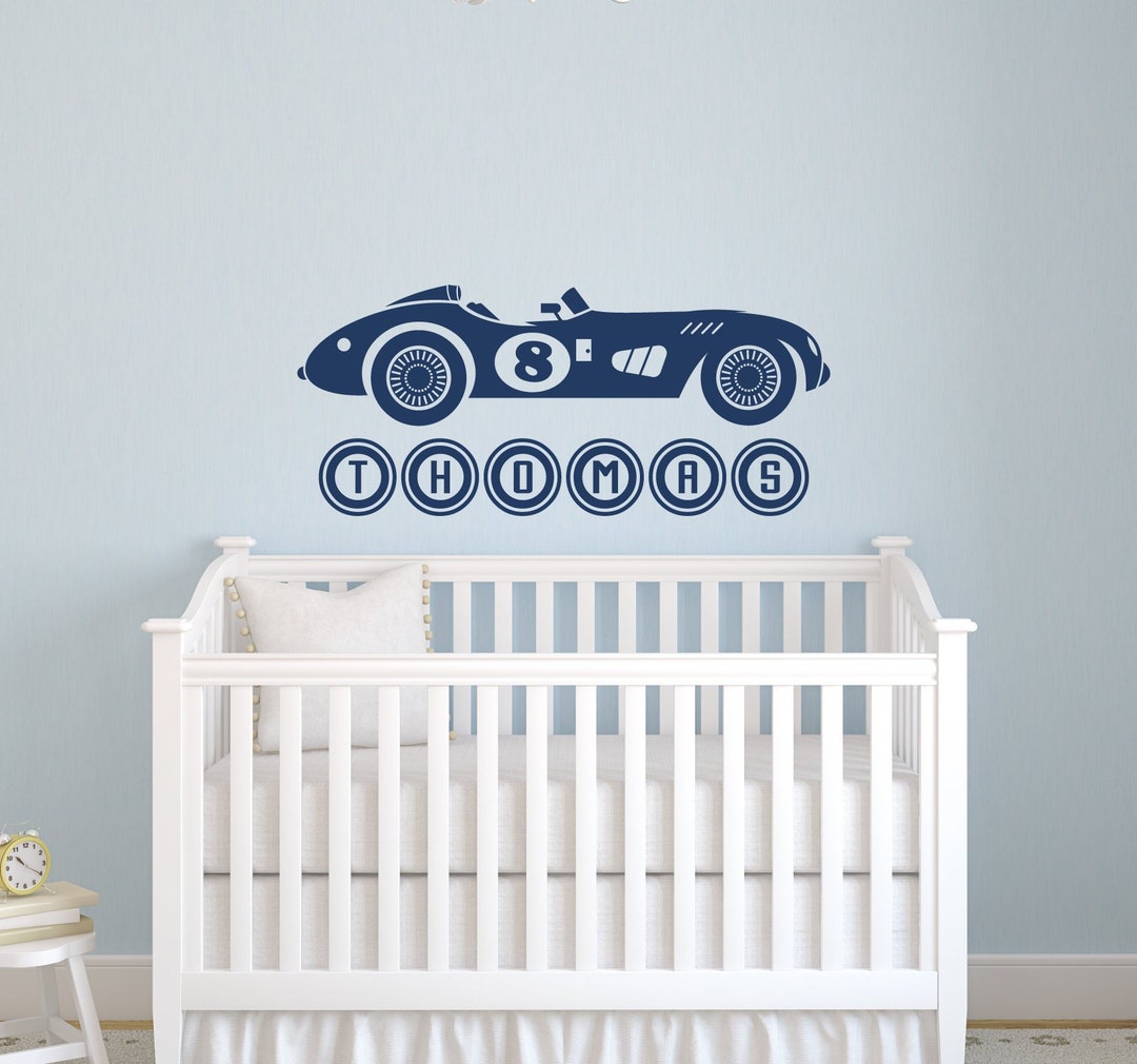 Race Car Wall Decal Custom Name Wall Decal D00015 Etsy