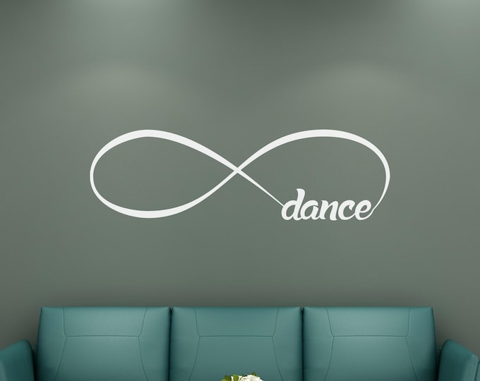 Dance Wall Decal: White Infinity Vinyl Studio Decor