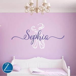 Personalized Ballerina Name Decal – Custom Dance Studio Decor for Kids Room Decor, Nursery Wall Art, or Gifts for Girls