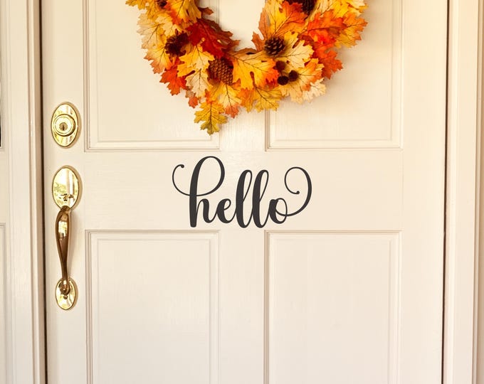 Hello Door Decal: Front Door Lettering for Entryway Decor