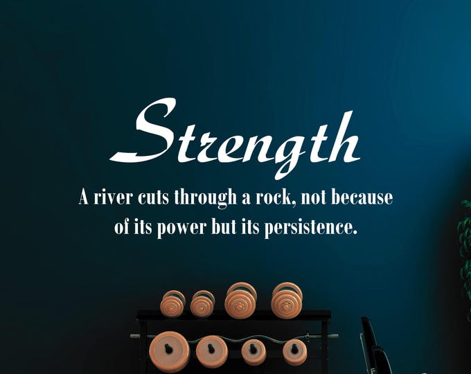 Strength Wall Decal: Motivational Gym Quote for Fitness Art