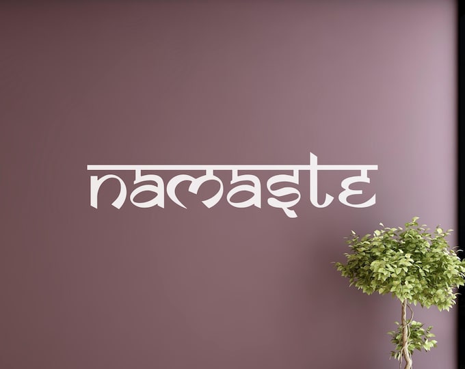 Namaste Wall Decal: Yoga Lettering for Meditation Room Decor
