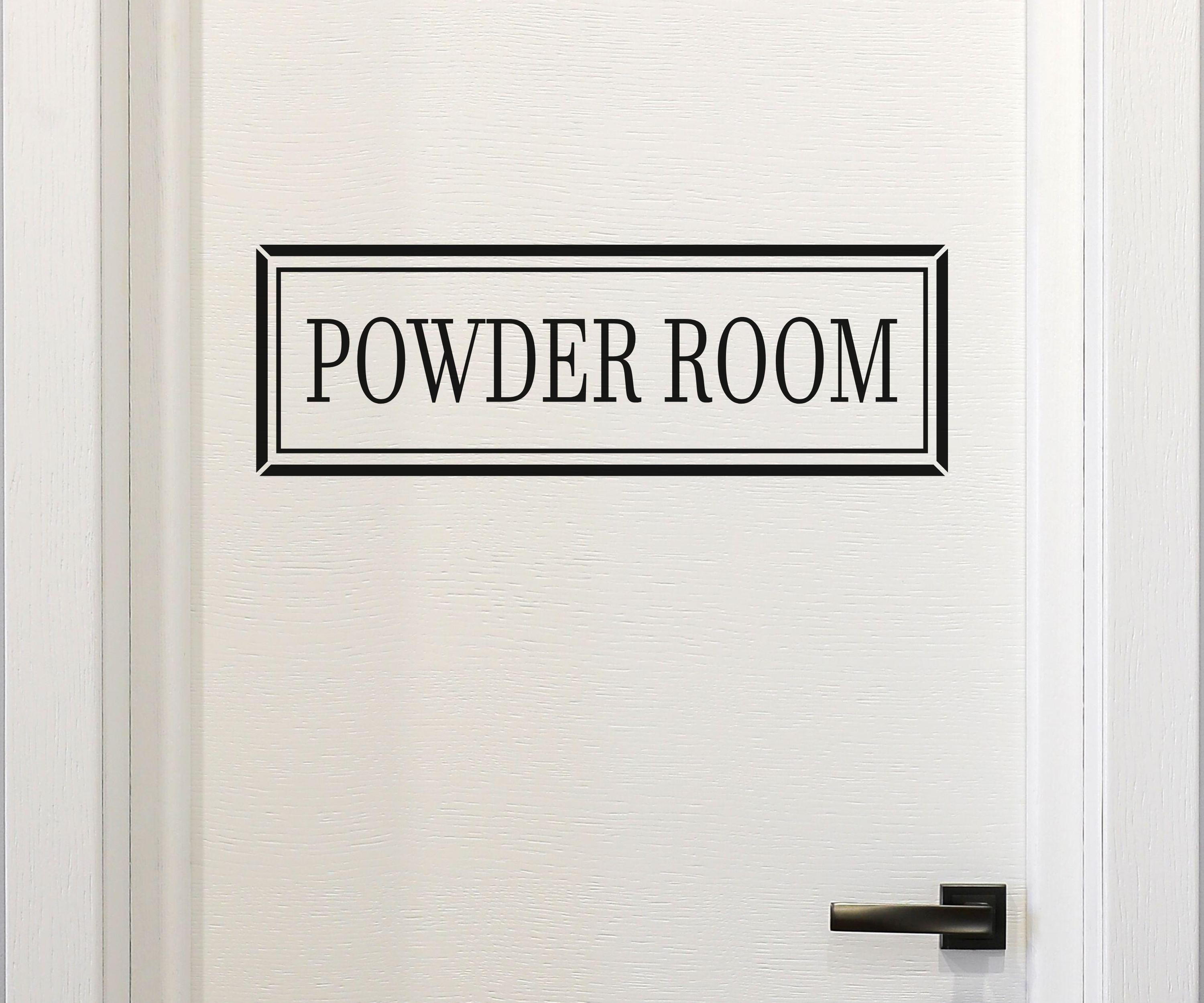 Powder Room Logos Powder Room Door Decal: Framed Bathroom Sign Vinyl Lettering - Etsy