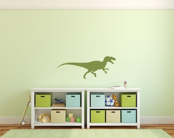 Raptor Decal, Running Dinosaur Silhouette in Matte Removable Vinyl
