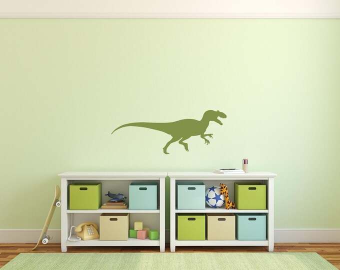 Raptor Decal, Running Dinosaur Silhouette in Matte Removable Vinyl