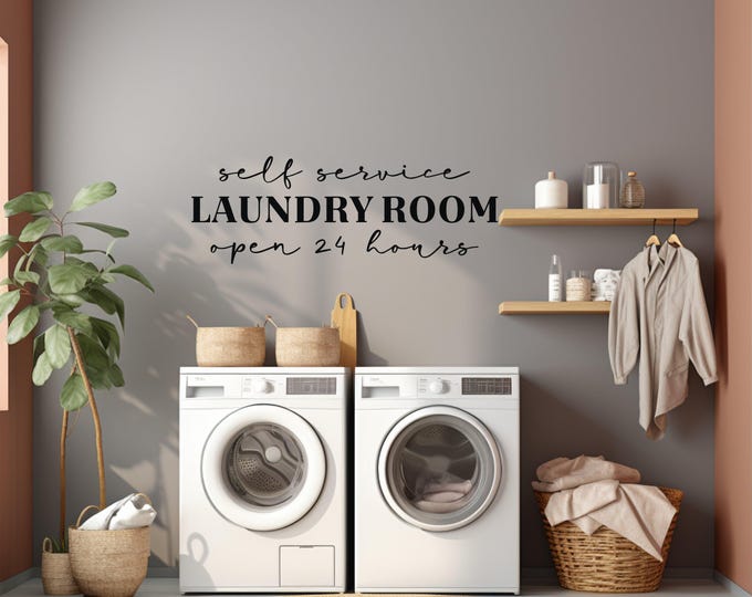 Laundry Room Wall Decal: Self Service Quote for Utility Room Decor