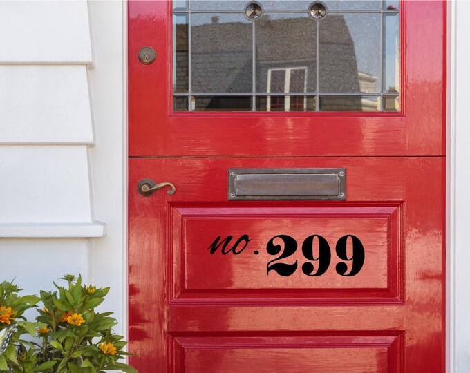 House Number Door Decal: Stylish Script Address Number for Entryway