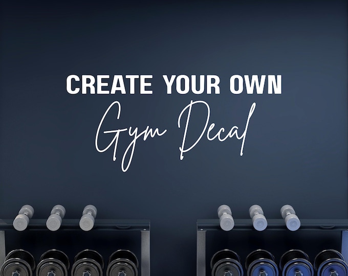 Custom Gym Wall Decal: Personalized Workout Quote in Multiple Colors and Sizes