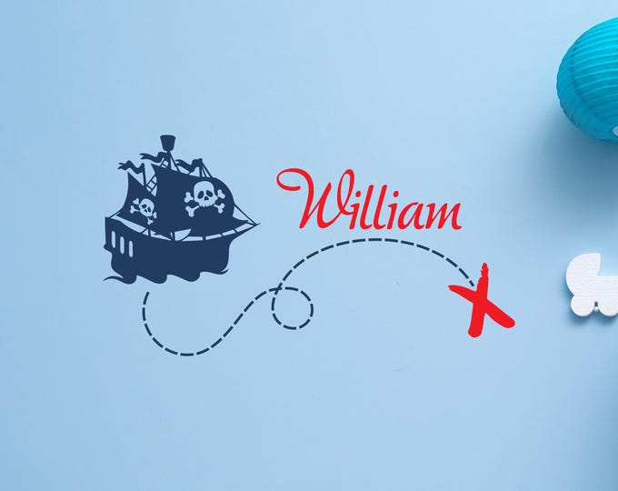 Pirate Name Decal Personalized Decal for Boys Room